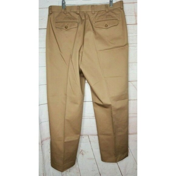 L.L. Bean WF Dress Chino Plain Front Classic Fit 17 Waist %100 Cotton Pants - Picture 7 of 12
